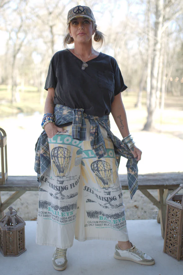 Heirloom Flour Sack Cotton Capri Pant