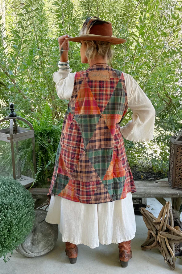 Last One Left Sale - Look of Love Plaid Vest Cardigan