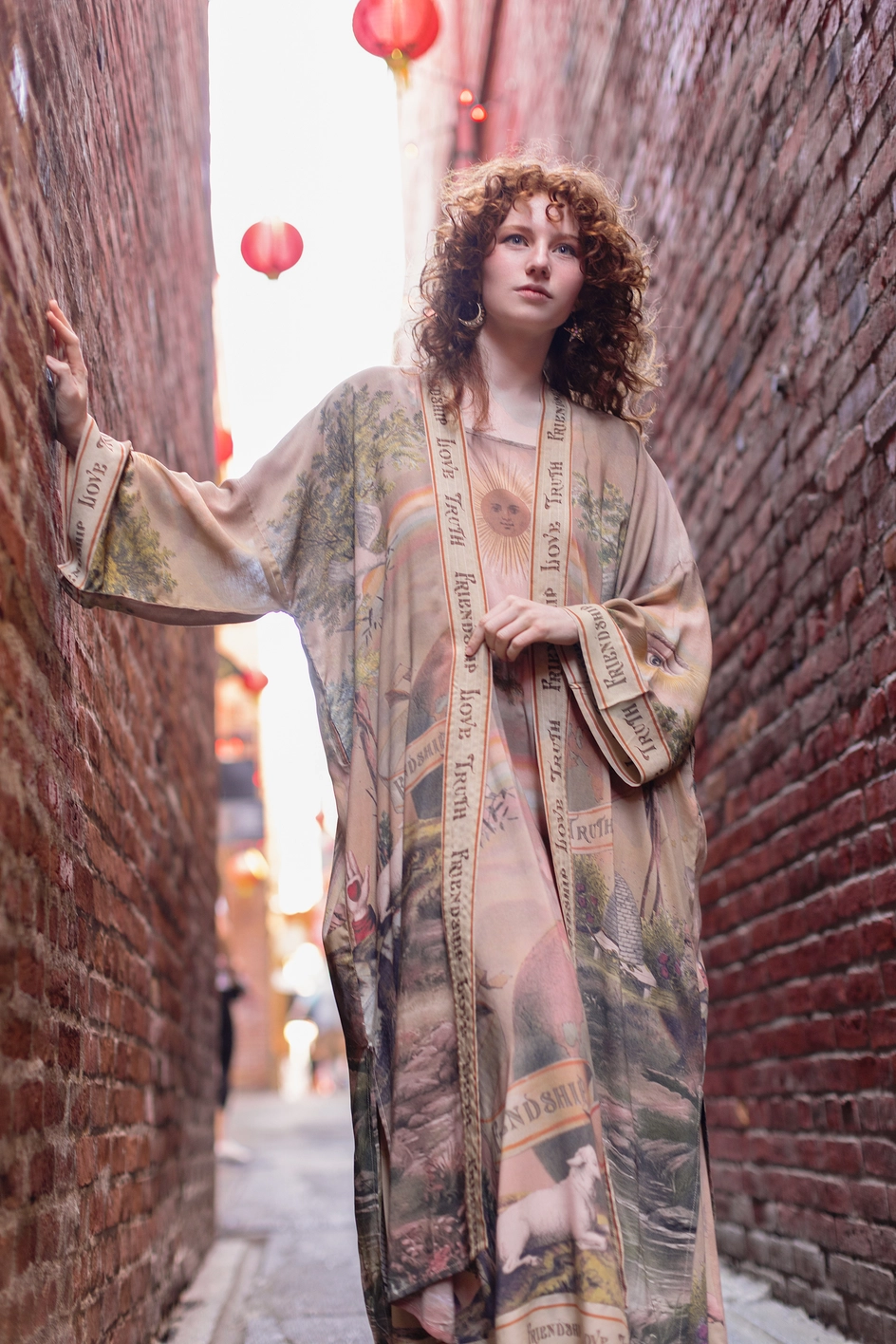 Friendship Love &Truth Vintage Wash Opera Duster Kimono Robe