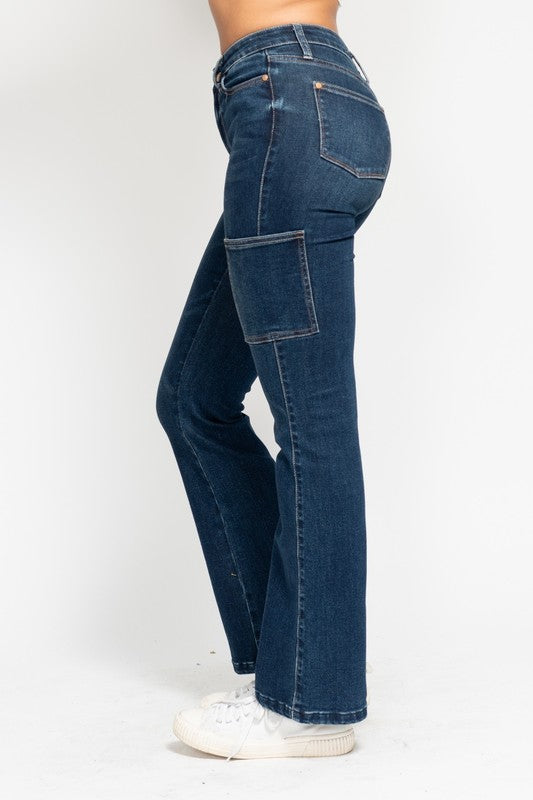 Judy Blue -The Indigo Cargo Bootcut Pant