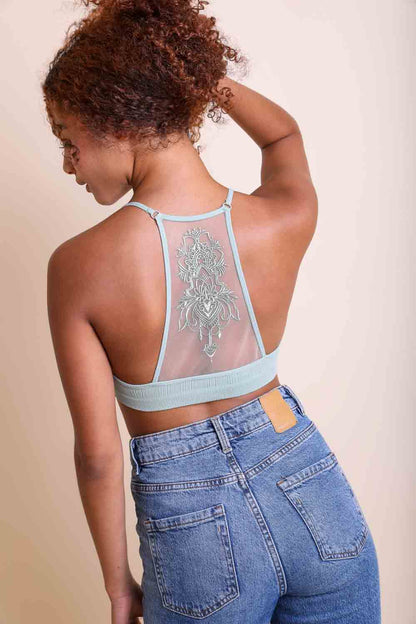 Hippie Tattoo Back Bralette Crop Top Boho Layering